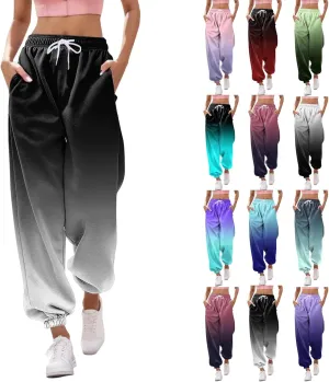 Sweatpants Women Cinch Bottom Baggy High Waisted Sweat Pants Casual Joggers Y2k Aesthetic Warm Trousers with Pockets