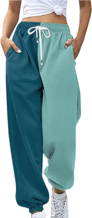 Sweatpants Women Cinch Bottom Baggy High Waisted Sweat Pants Casual Joggers Y2k Aesthetic Warm Trousers with Pockets