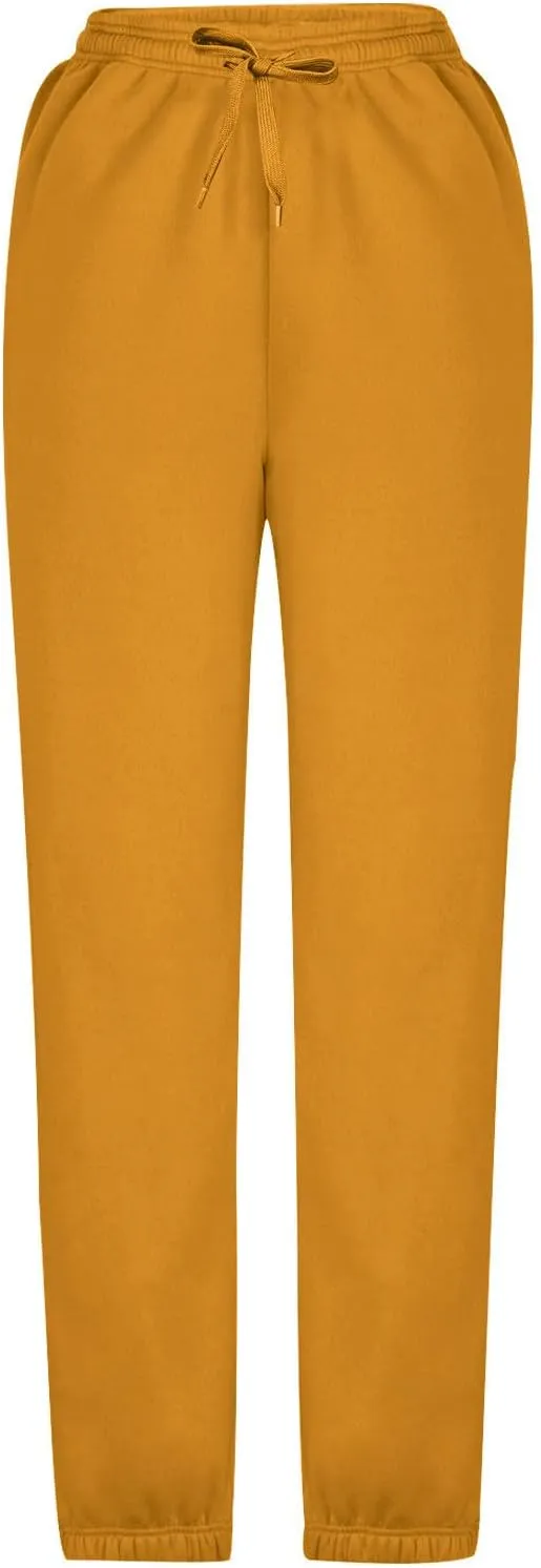 Sweatpants Women High Waisted Lounge Pants with Pockets Cinch Bottom Drawstring Sweatpants Fleece Lined Joggers