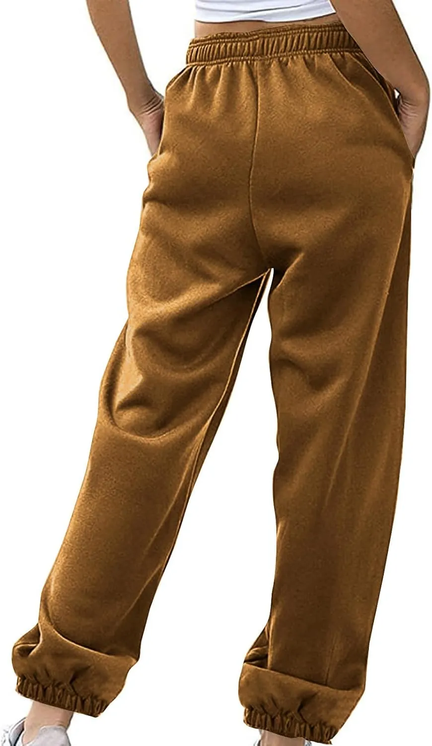 Sweatpants Women High Waisted Lounge Pants with Pockets Cinch Bottom Drawstring Sweatpants Fleece Lined Joggers