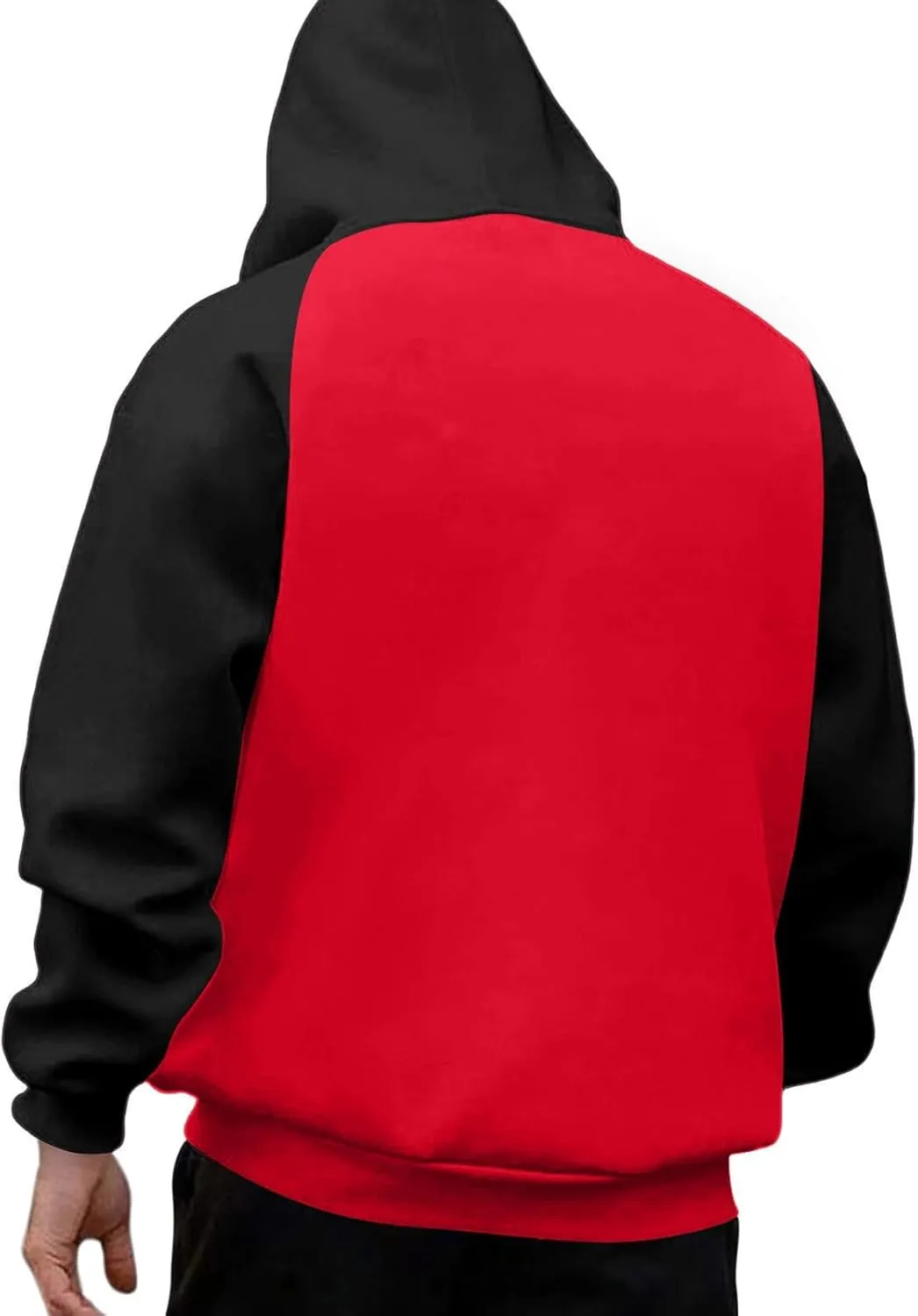 Thatrich Lightweight Hoodies for Men Oversized Hoodie Color Block Hooded Sweatshirts Full Zip Shirts with Pockets Fall Trendy