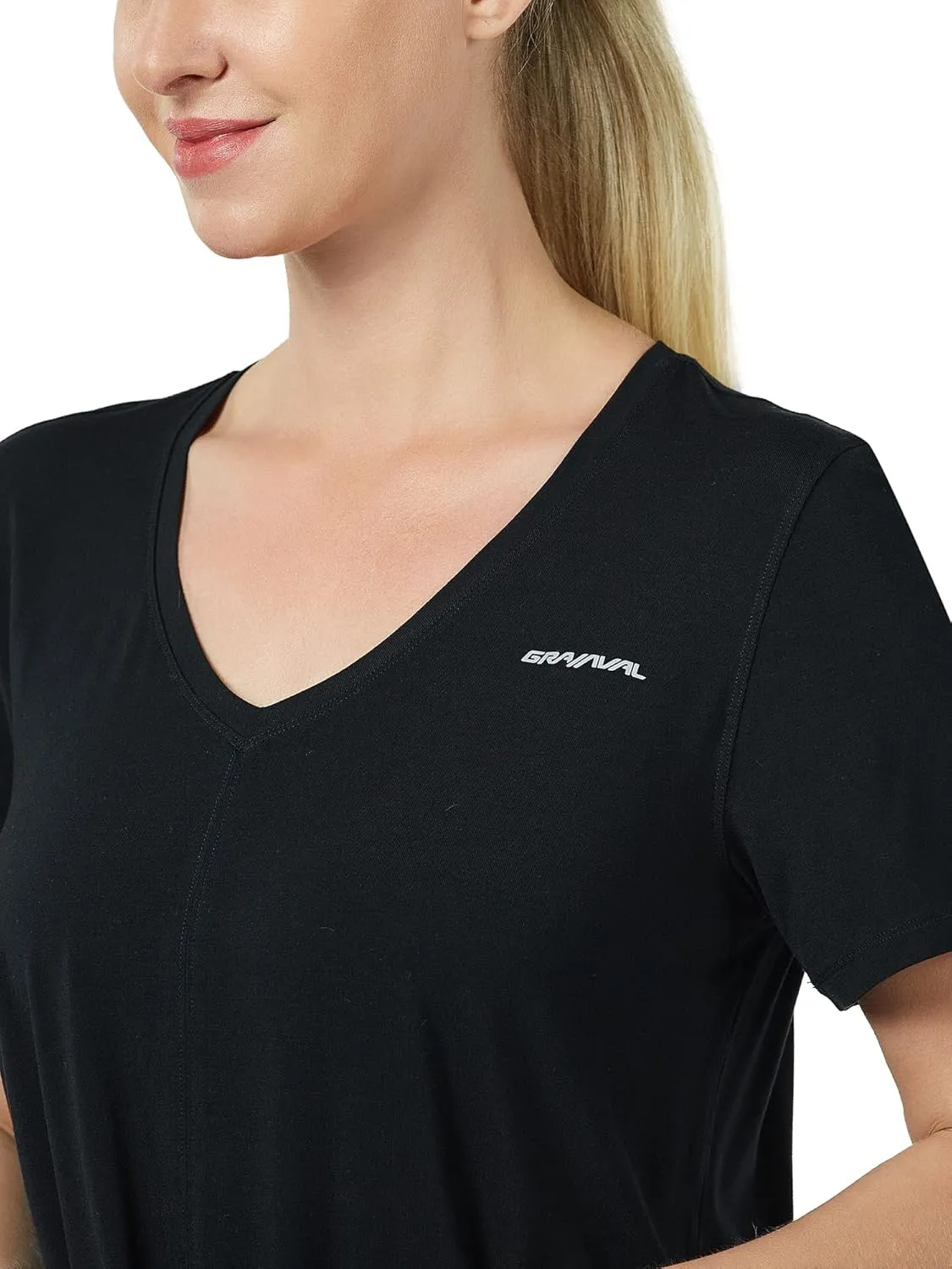 Tie Front Womens T Shirts, Short Sleeves V Neck Tee Tops Athletic Workout Gym Yoga Sweatshirts