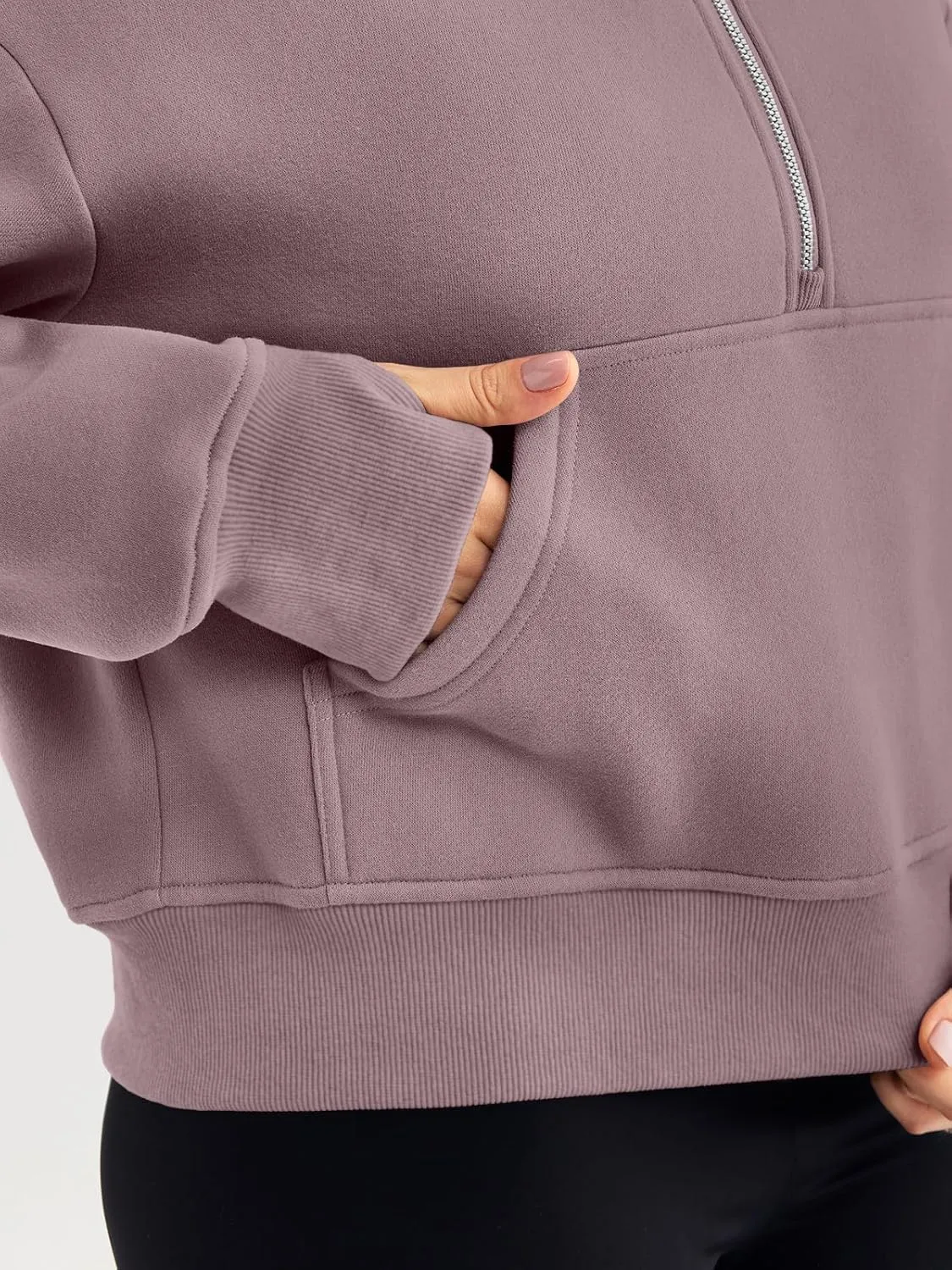 Trendy Queen Womens Hoodies Quarter Half Zip Pullover Oversized Sweatshirts Half With Pockets Fall Clothes