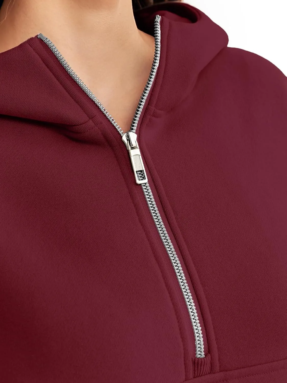 Trendy Queen Womens Hoodies Quarter Half Zip Pullover Oversized Sweatshirts Half With Pockets Fall Clothes
