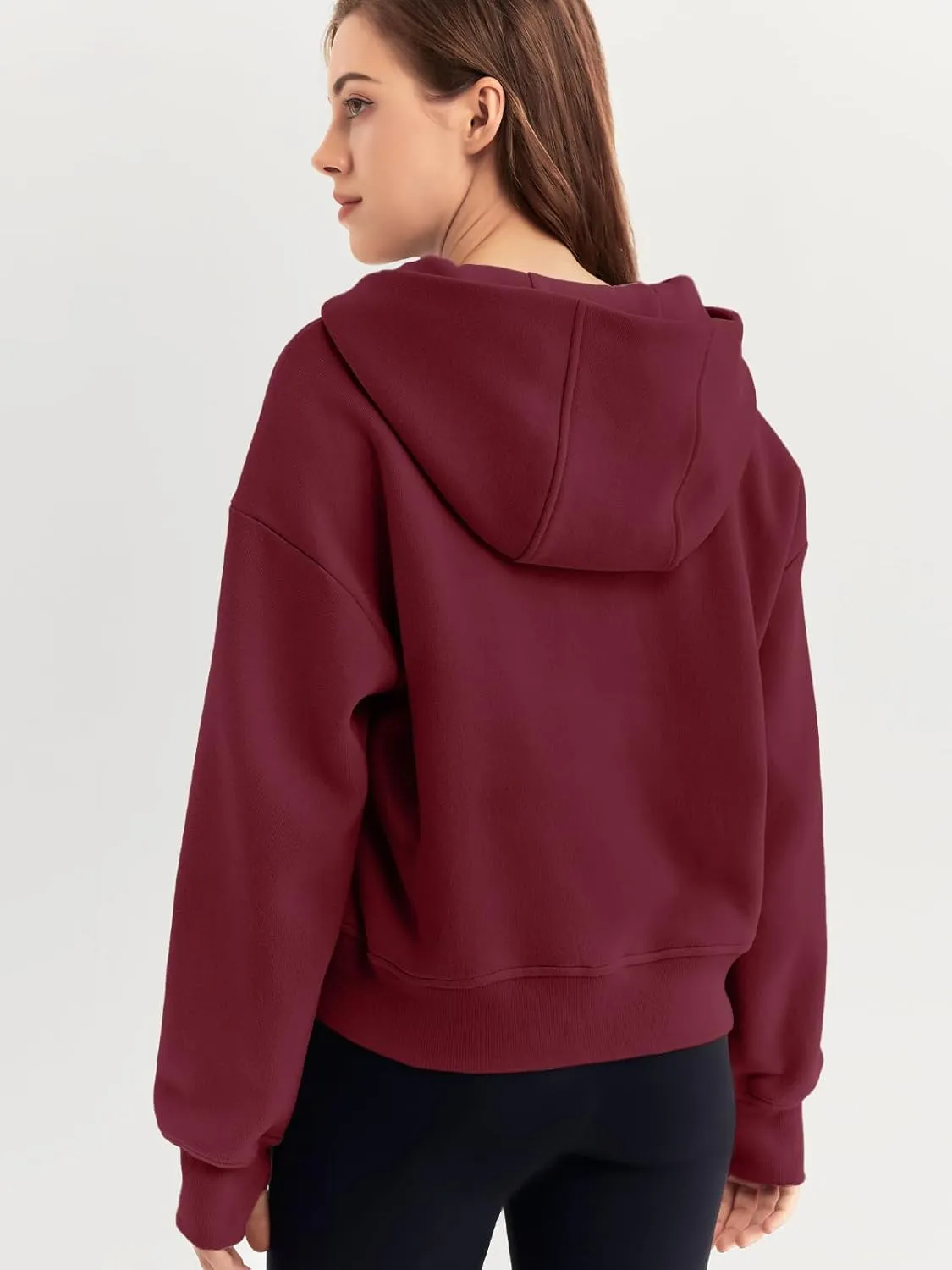 Trendy Queen Womens Hoodies Quarter Half Zip Pullover Oversized Sweatshirts Half With Pockets Fall Clothes