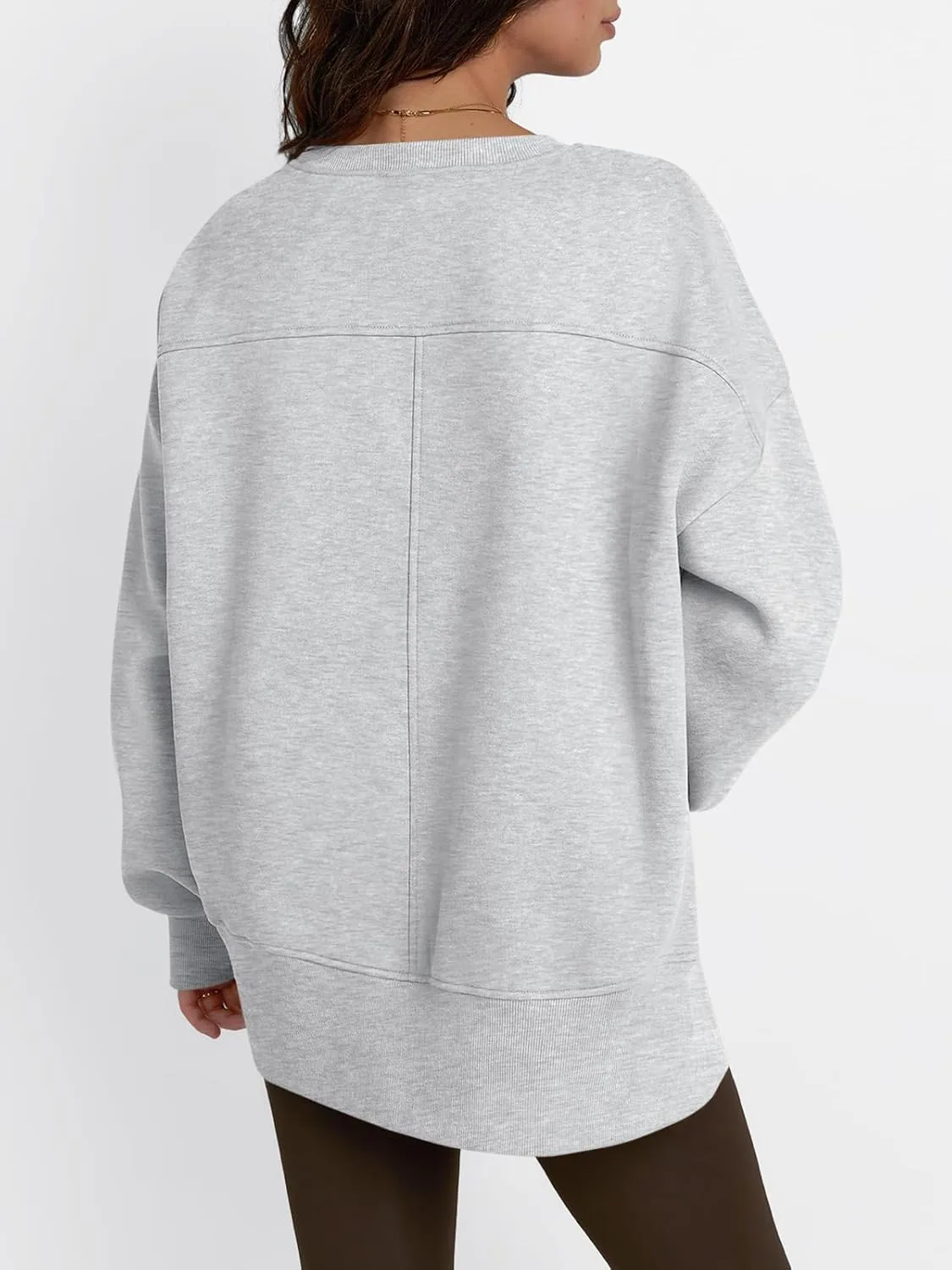 Trendy Queen Womens Side Slit Sweatshirts Casual Oversized Crewneck Long Sleeve Pullover Fall Fashion 2025