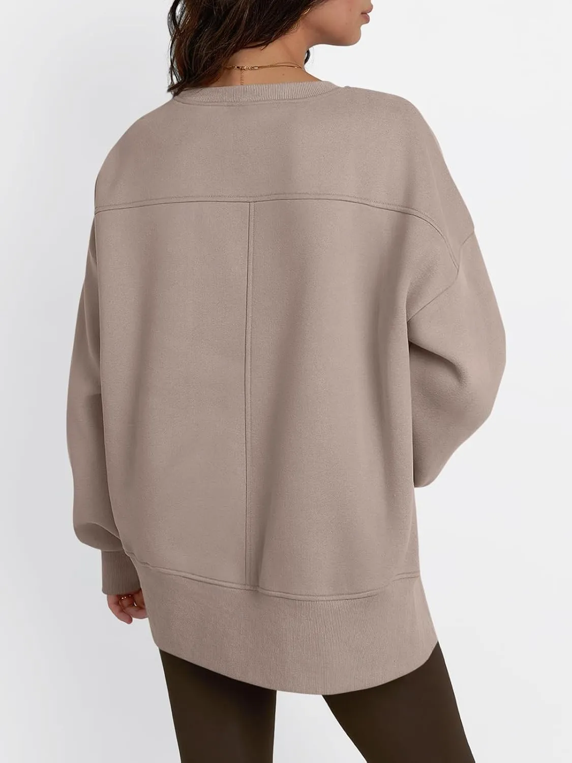 Trendy Queen Womens Side Slit Sweatshirts Casual Oversized Crewneck Long Sleeve Pullover Fall Fashion 2025