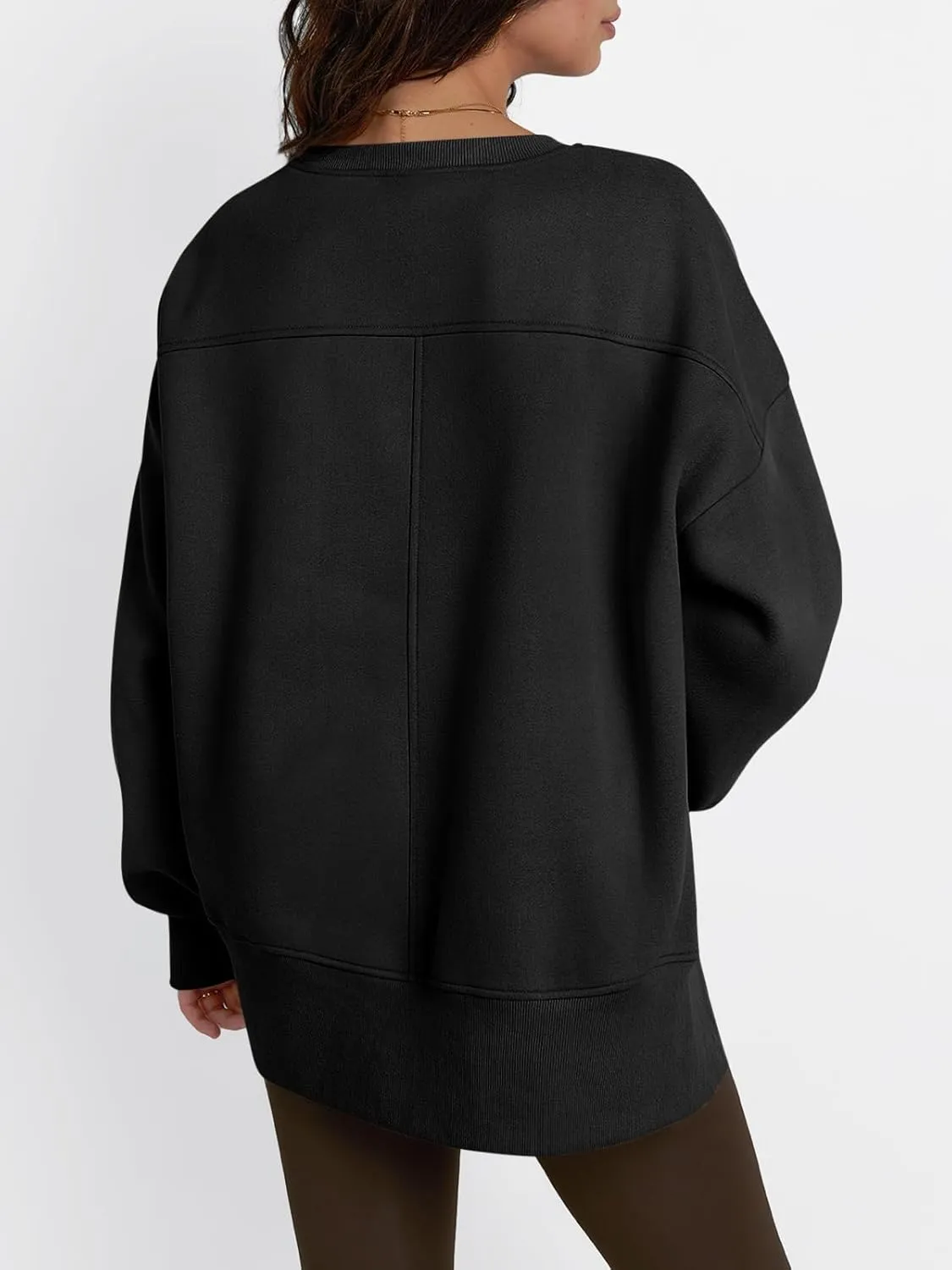 Trendy Queen Womens Side Slit Sweatshirts Casual Oversized Crewneck Long Sleeve Pullover Fall Fashion 2025