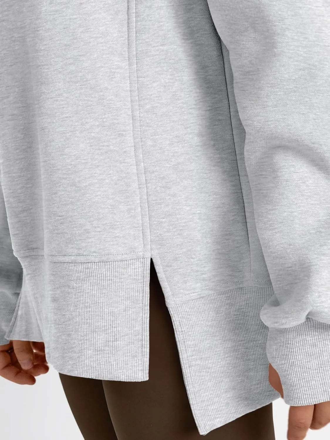 Trendy Queen Womens Side Slit Sweatshirts Casual Oversized Crewneck Long Sleeve Pullover Fall Fashion 2025