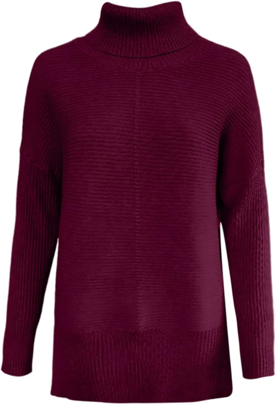 Turtleneck Sweaters for Womens Casual Solid Color Knitted Sweaters Fall Lightweight Loose Fit Pullover Top