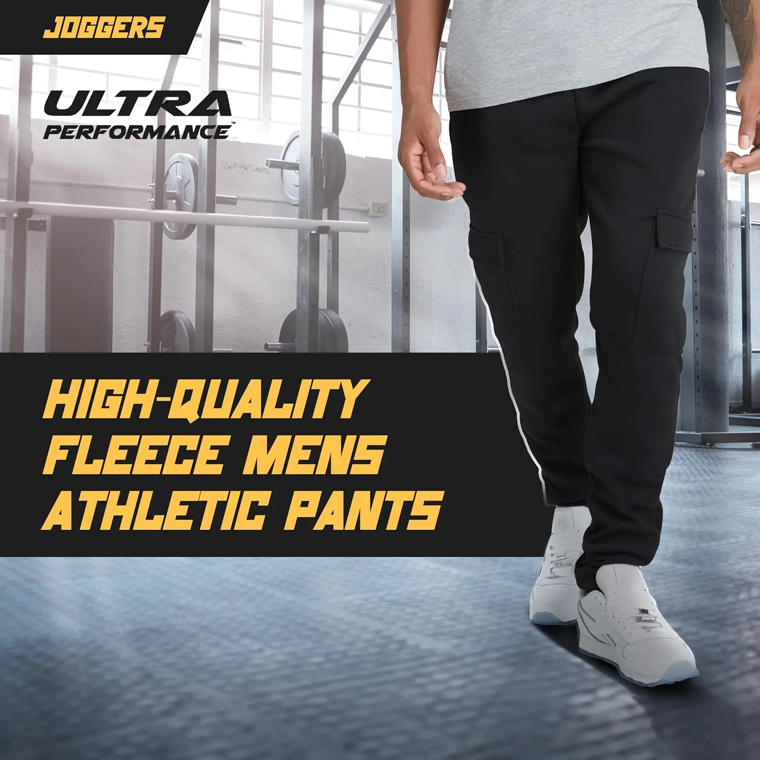 Ultra Performance 3 Pack Mens Open Bottom Sweatpants with Pockets, Casual Sweatpants for Men