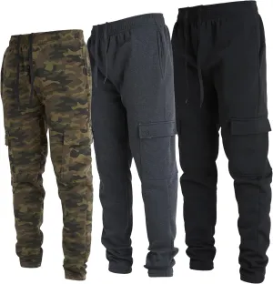 Ultra Performance 3 Pack Mens Open Bottom Sweatpants with Pockets, Casual Sweatpants for Men