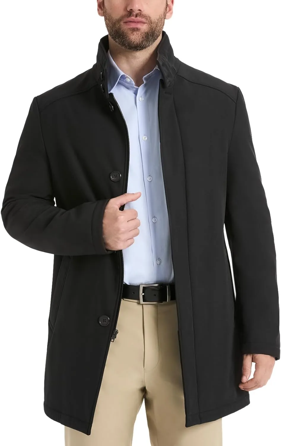 Van Heusen Men's Van Heusen Tedford Overcoat with Stand Collar