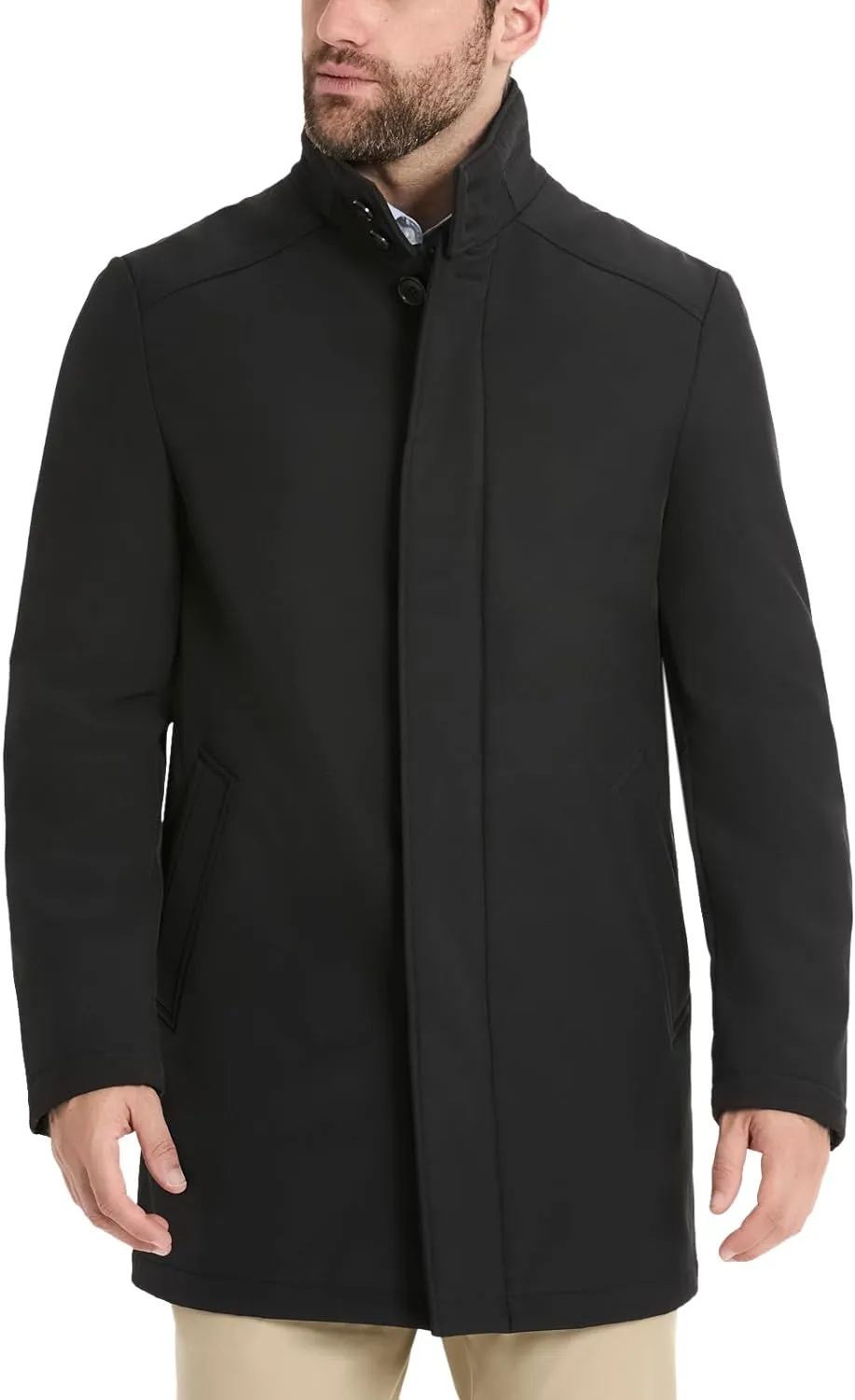 Van Heusen Men's Van Heusen Tedford Overcoat with Stand Collar