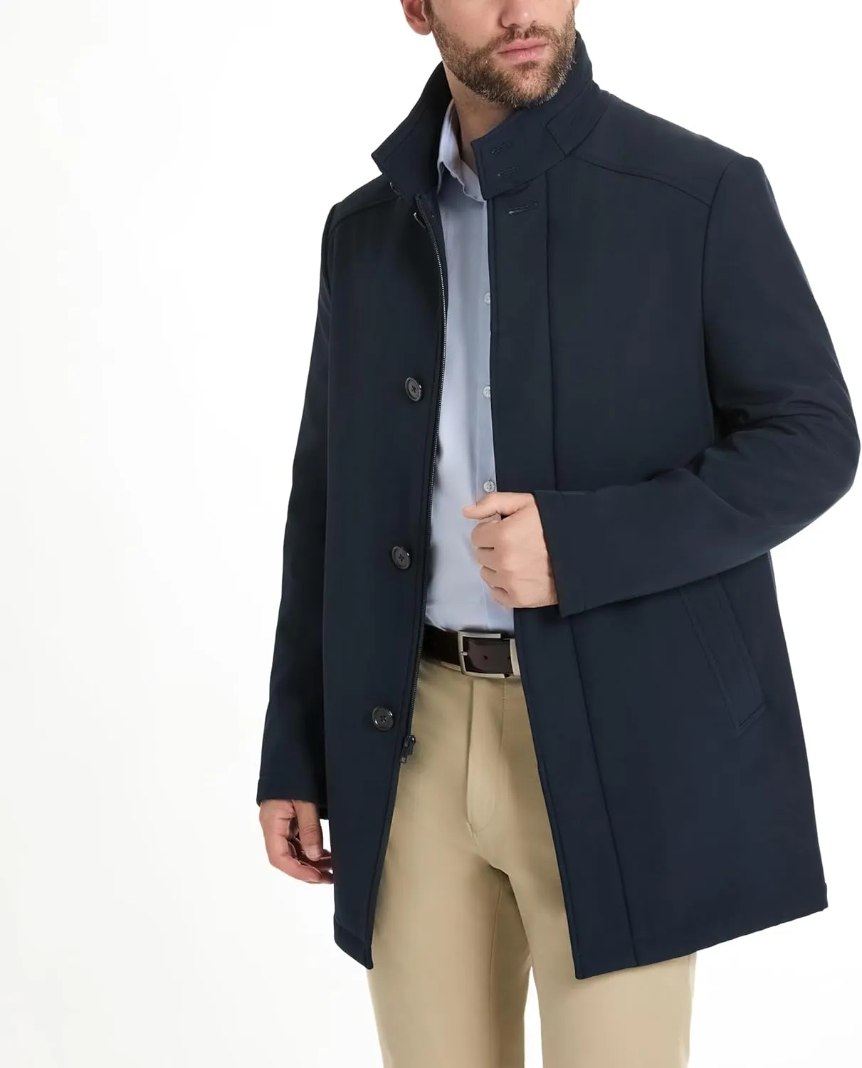 Van Heusen Men's Van Heusen Tedford Overcoat with Stand Collar