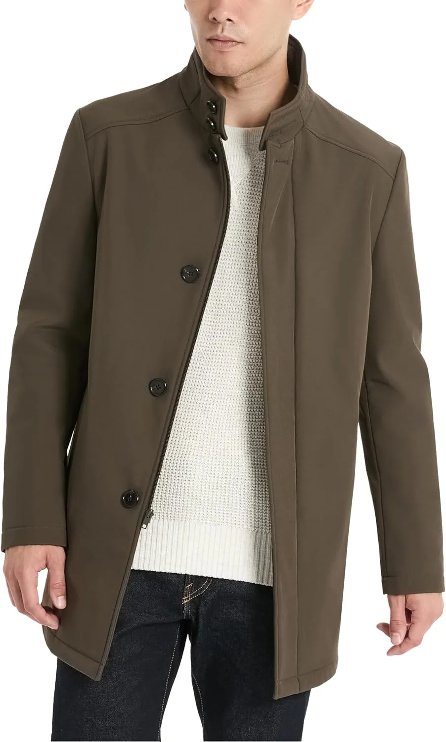 Van Heusen Men's Van Heusen Tedford Overcoat with Stand Collar