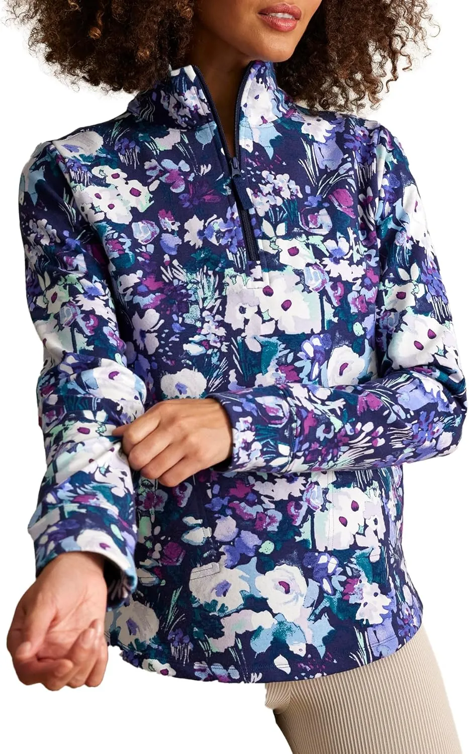 Vera Bradley Women's French Terry Quarter-Zip Sweatshirt with Pockets (Extended Size Range)