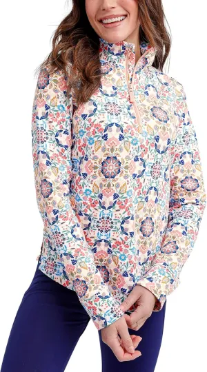 Vera Bradley Women's French Terry Quarter-Zip Sweatshirt with Pockets (Extended Size Range)
