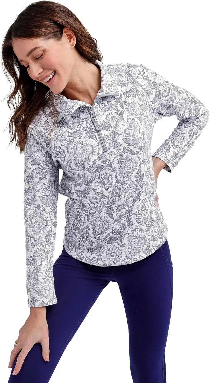 Vera Bradley Women's French Terry Quarter-Zip Sweatshirt with Pockets (Extended Size Range)