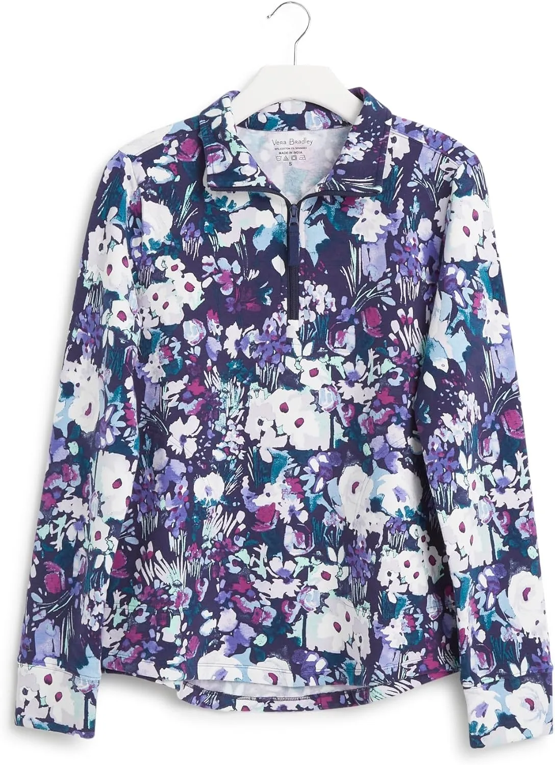 Vera Bradley Women's French Terry Quarter-Zip Sweatshirt with Pockets (Extended Size Range)