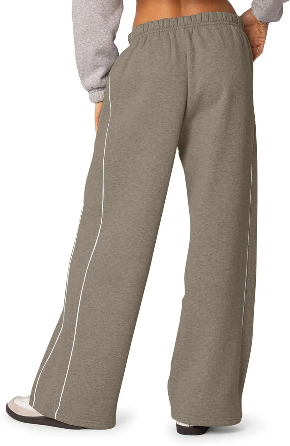 Wide Leg Sweat Pants for Womens Sweatpants with Pockets Comfy Baggy Fleece Joggers Low Rise Workout Lounge Pants