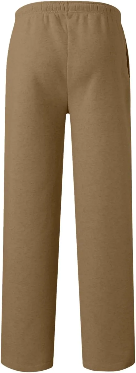 Wide Leg Sweatpants for Women Fleece Lined High Waisted Drawstring Joggers Comfy Lounge Workout Loose Pants with Pocket