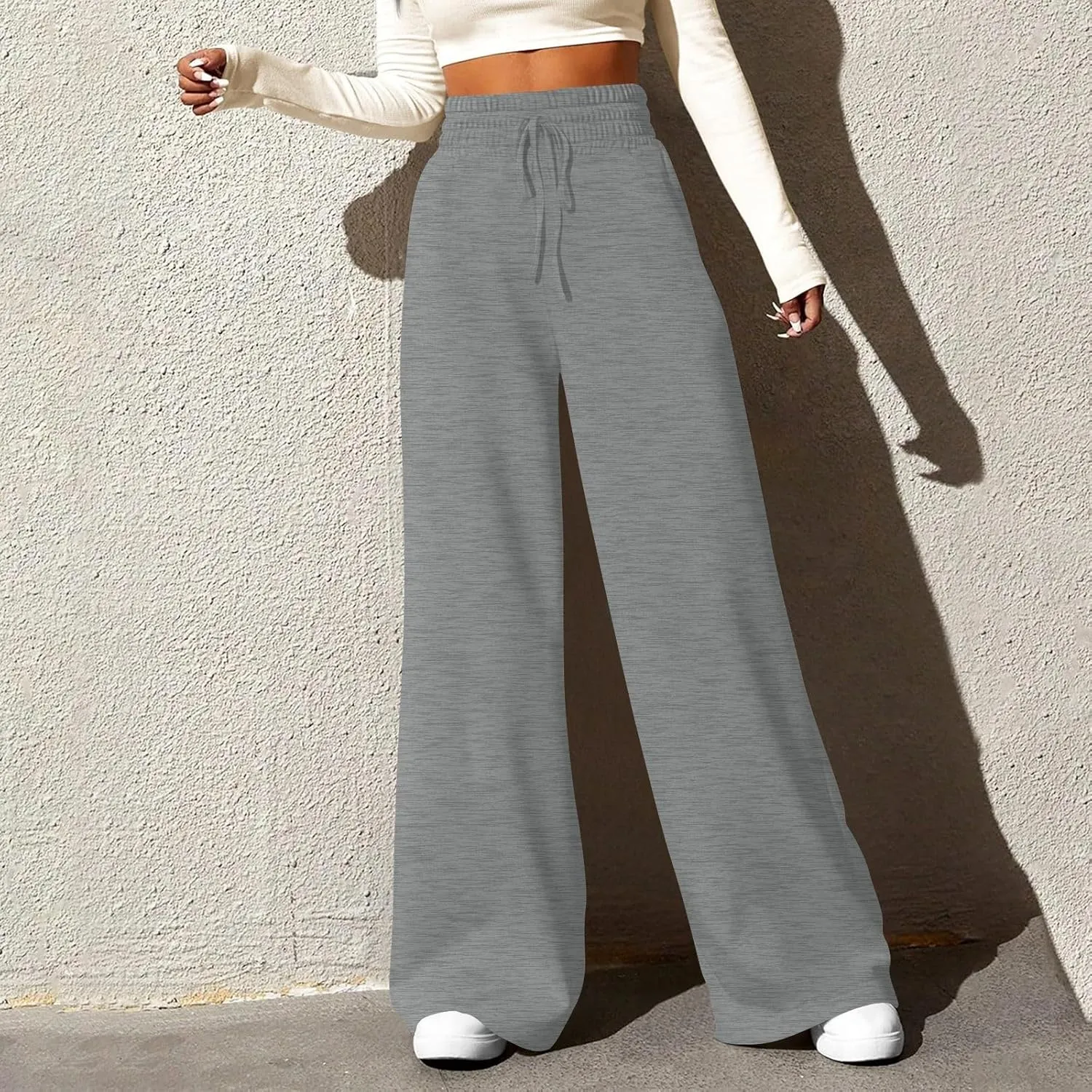 Wide Leg Sweatpants Women Baggy Drawstring High Waisted Lounge Pants Oversized Casual Soft Joggers with Pockets
