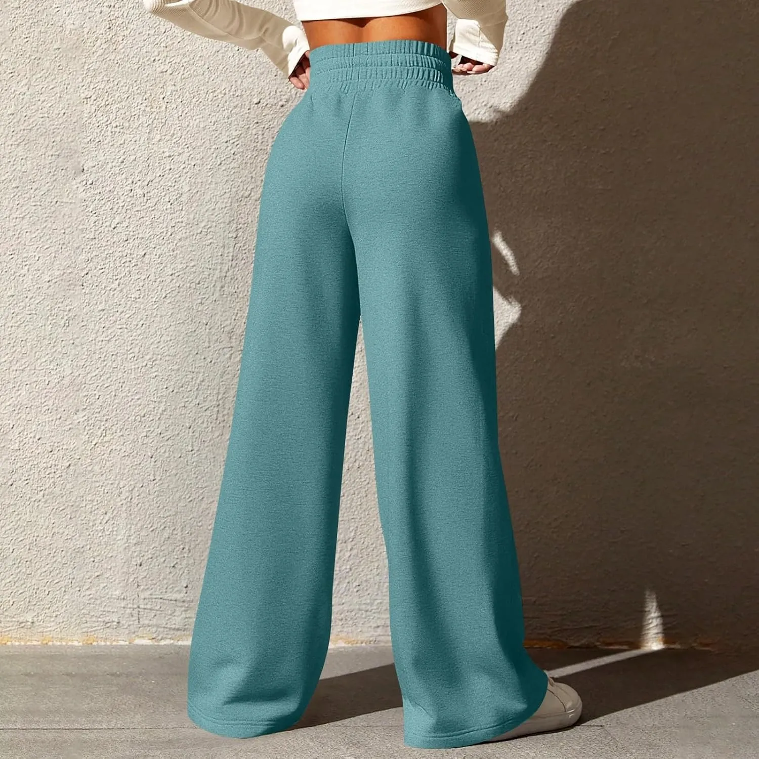 Wide Leg Sweatpants Women Baggy Drawstring High Waisted Lounge Pants Oversized Casual Soft Joggers with Pockets