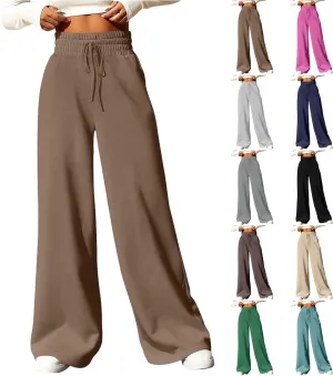 Wide Leg Sweatpants Women Baggy Drawstring High Waisted Lounge Pants Oversized Casual Soft Joggers with Pockets
