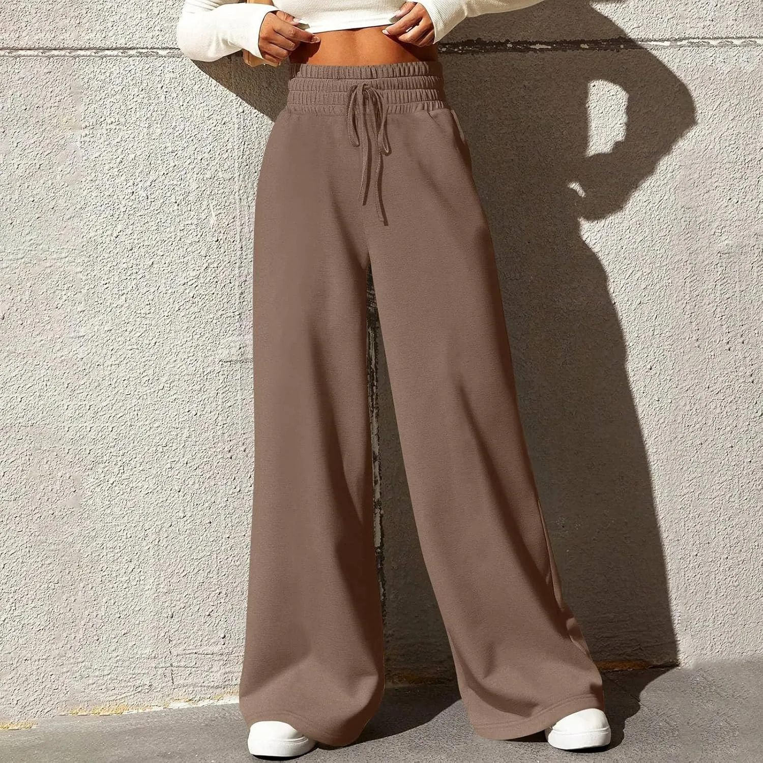 Wide Leg Sweatpants Women Baggy Drawstring High Waisted Lounge Pants Oversized Casual Soft Joggers with Pockets