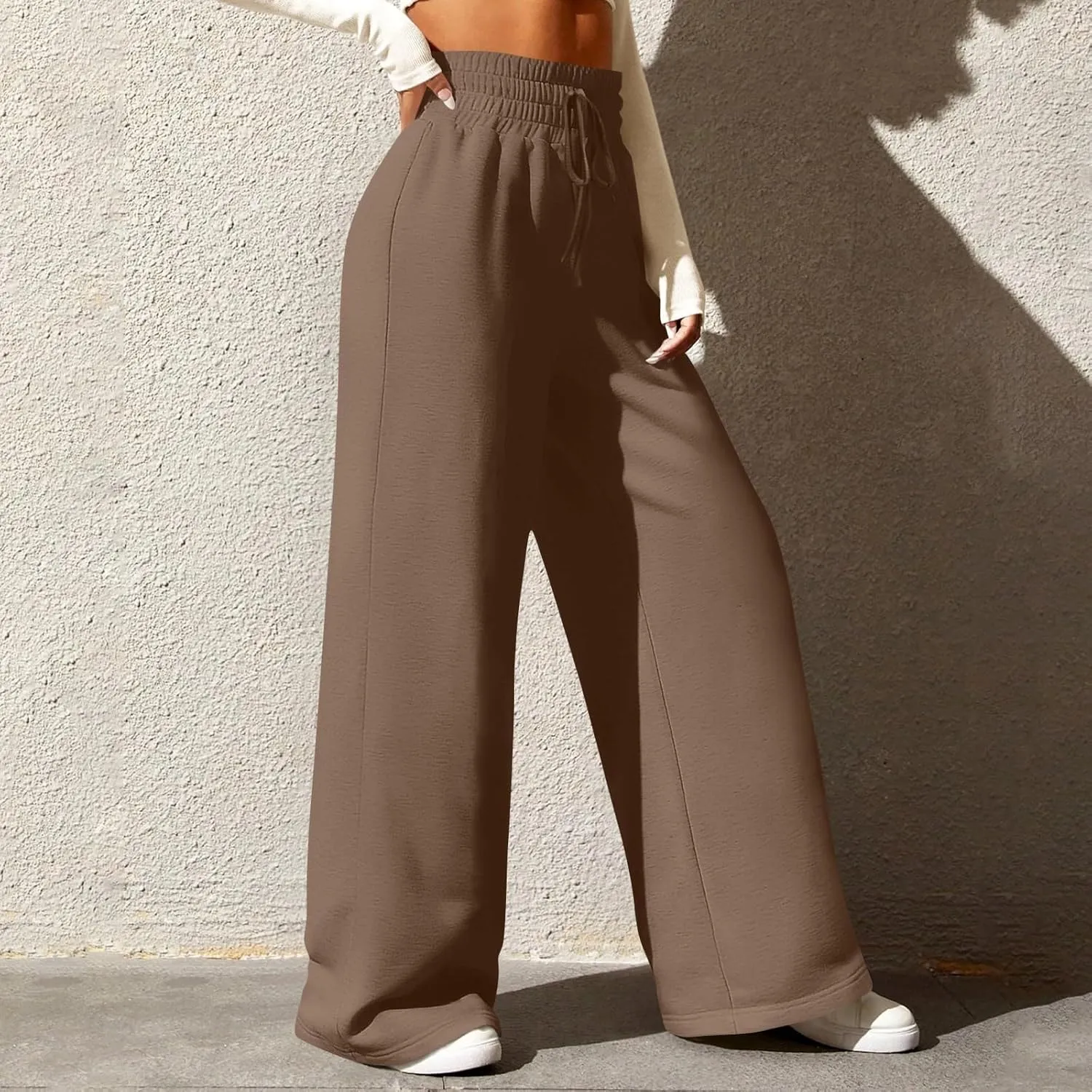 Wide Leg Sweatpants Women Baggy Drawstring High Waisted Lounge Pants Oversized Casual Soft Joggers with Pockets