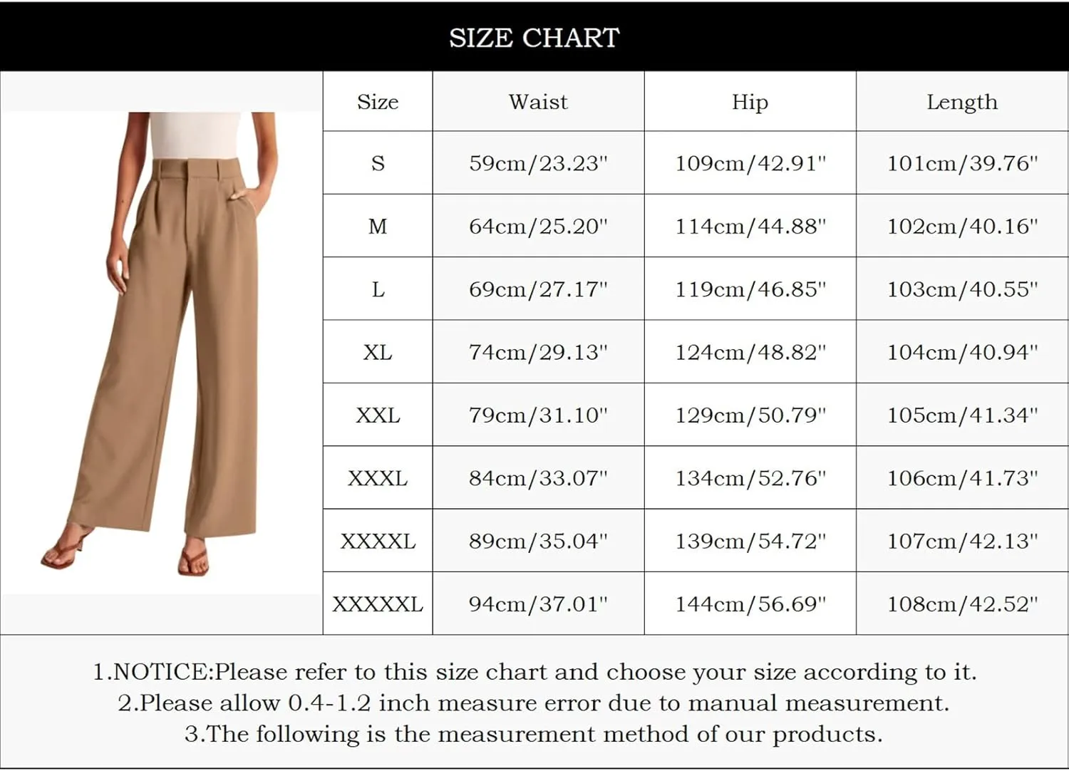Wide Leg Work Pants Women Petite Length Palazzo Pants High Waist Elastic Flowy Straight Leg Business Casual Trouser