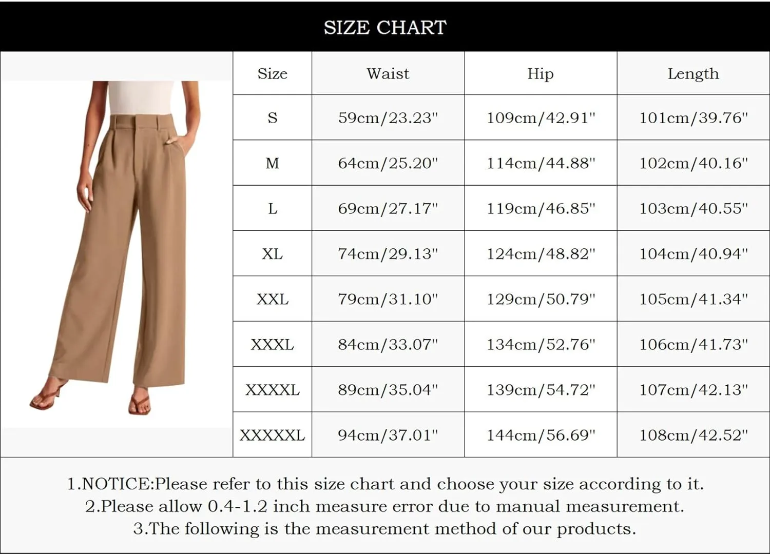 Wide Leg Work Pants Women Petite Length Palazzo Pants High Waist Elastic Flowy Straight Leg Business Casual Trouser
