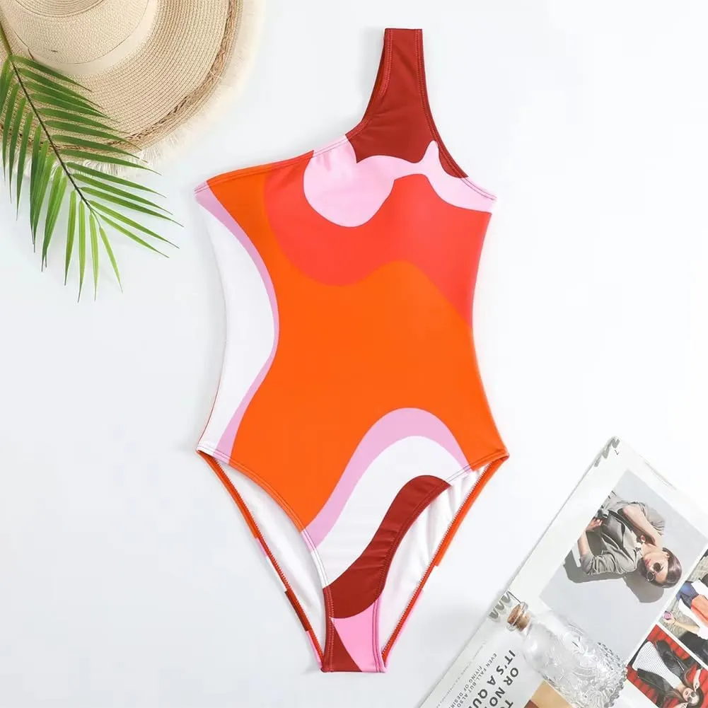 Women One-Piece Swimsuit with Cover up Wrap Skirt Sarong Bathing Suit Beach Outfit Summer