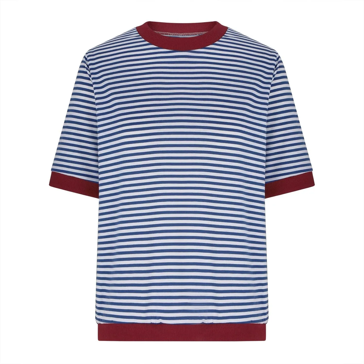Women Oversized Striped Colorblock Short Sleeve Crew Neck T-Shirts Casual Loose Pullover Tops Summer Tee Shirt Blouse