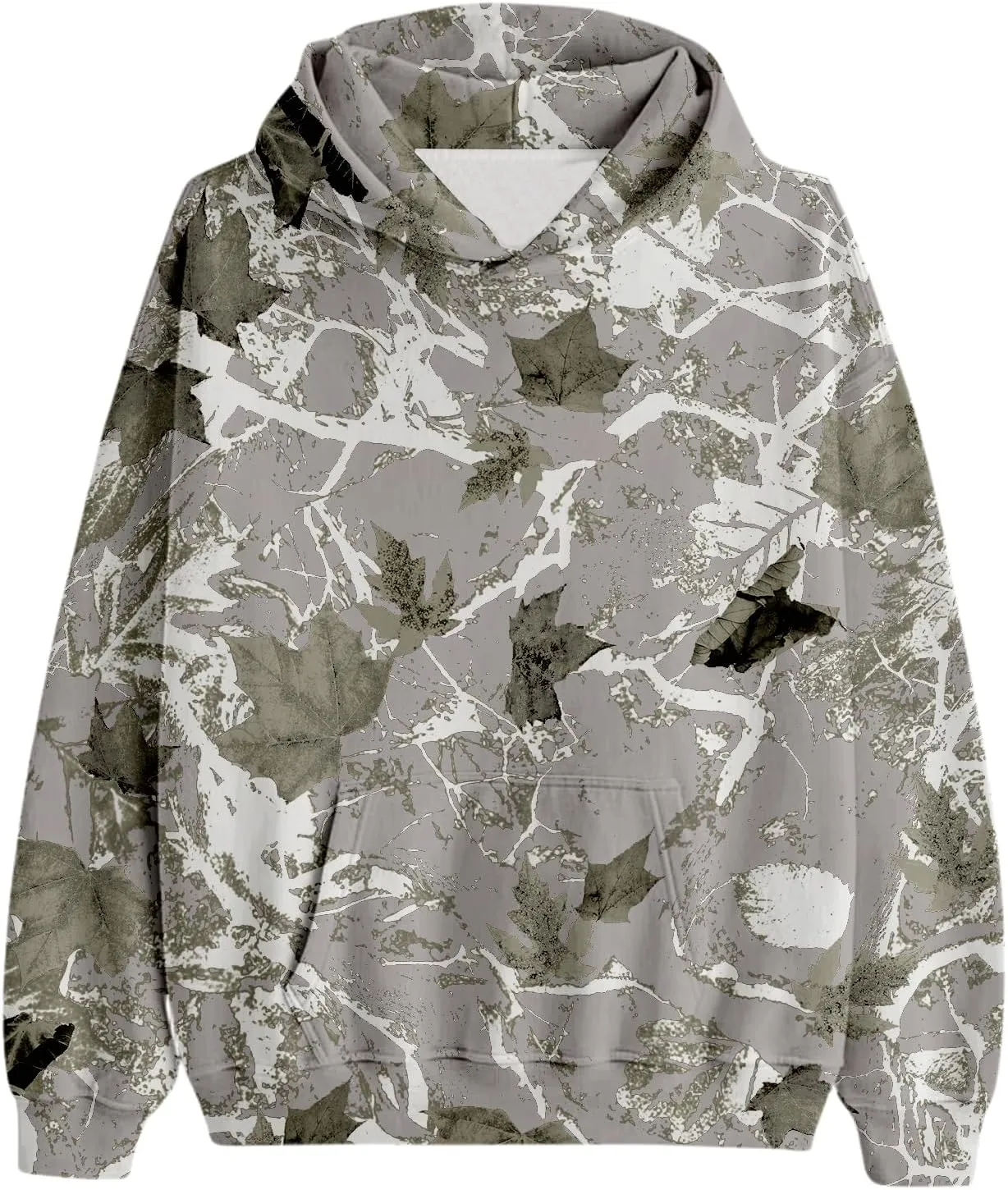 Women's Camo Hoodies Maple Leaf Print Oversized Hooded Sweatshirt Long Sleeve Fleece Pullover Hoodie Tops with Pockets