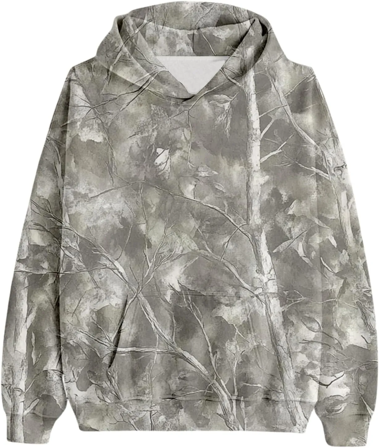 Women's Camo Hoodies Maple Leaf Print Oversized Hooded Sweatshirt Long Sleeve Fleece Pullover Hoodie Tops with Pockets