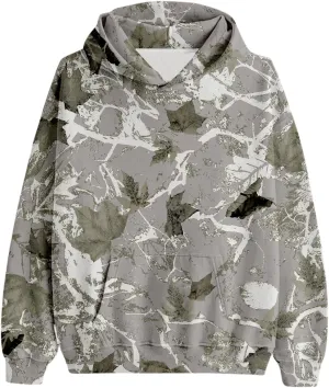 Women's Camo Hoodies Maple Leaf Print Oversized Hooded Sweatshirt Long Sleeve Fleece Pullover Hoodie Tops with Pockets