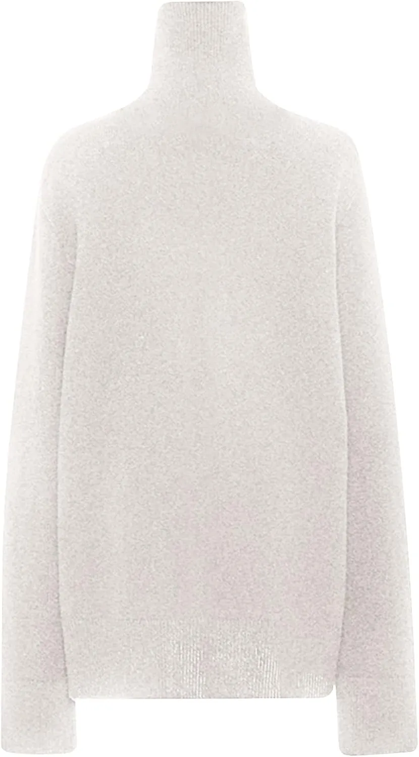Women's Cashmere Pullover High Neck Wool Casual Knit Tops Autumn Winter Jacket Warm S, XXL