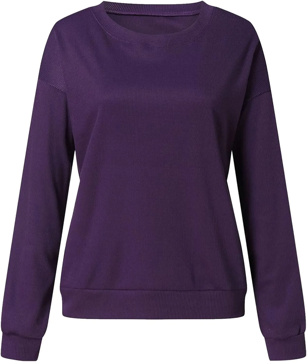 Women's Casual Long Sleeve Fall Tops 2023 Ribbed T-Shirt Thin Sweatshirt Cute Crew Neck Pullover Graphic Tops