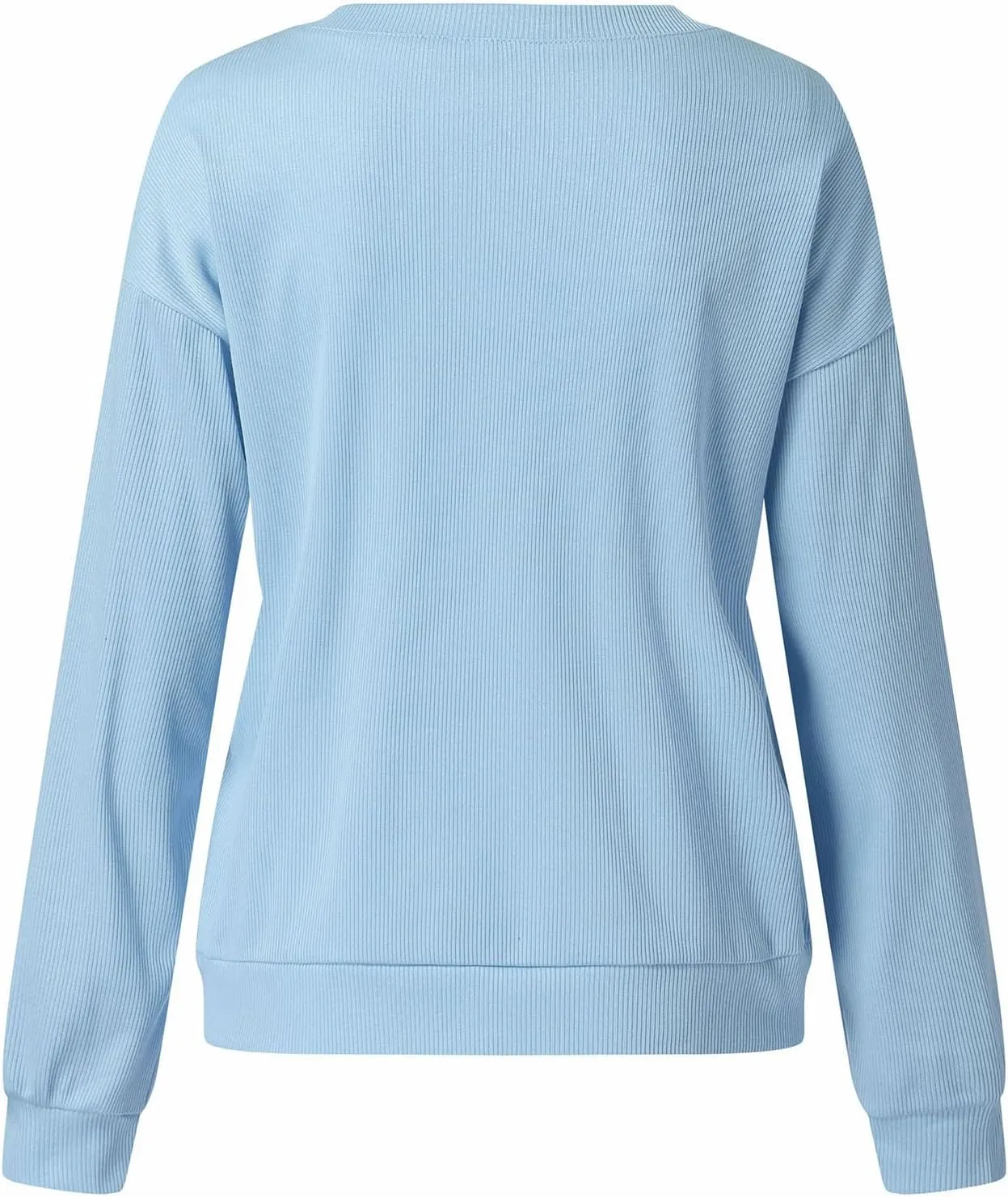 Women's Casual Long Sleeve Fall Tops 2023 Ribbed T-Shirt Thin Sweatshirt Cute Crew Neck Pullover Graphic Tops