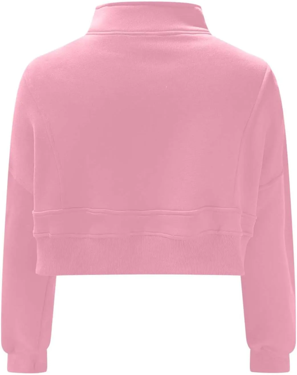 Womens Cropped Sweatshirts Zip Up High Neck Pullover Shirts Fleece Lined Teen Girls Y2k Clothes 2024