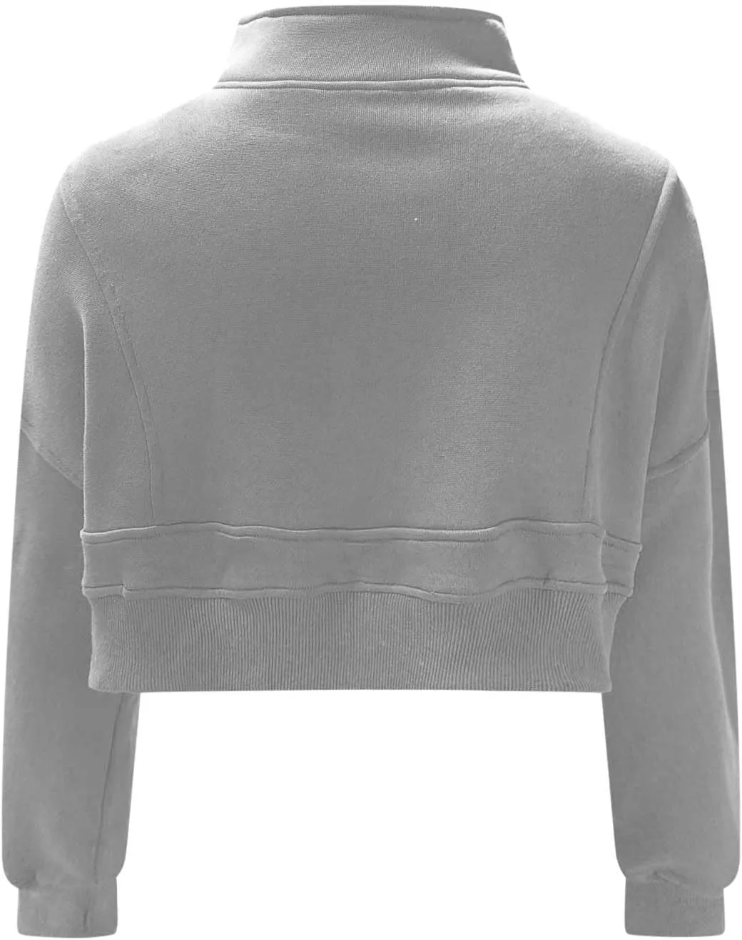 Womens Cropped Sweatshirts Zip Up High Neck Pullover Shirts Fleece Lined Teen Girls Y2k Clothes 2024