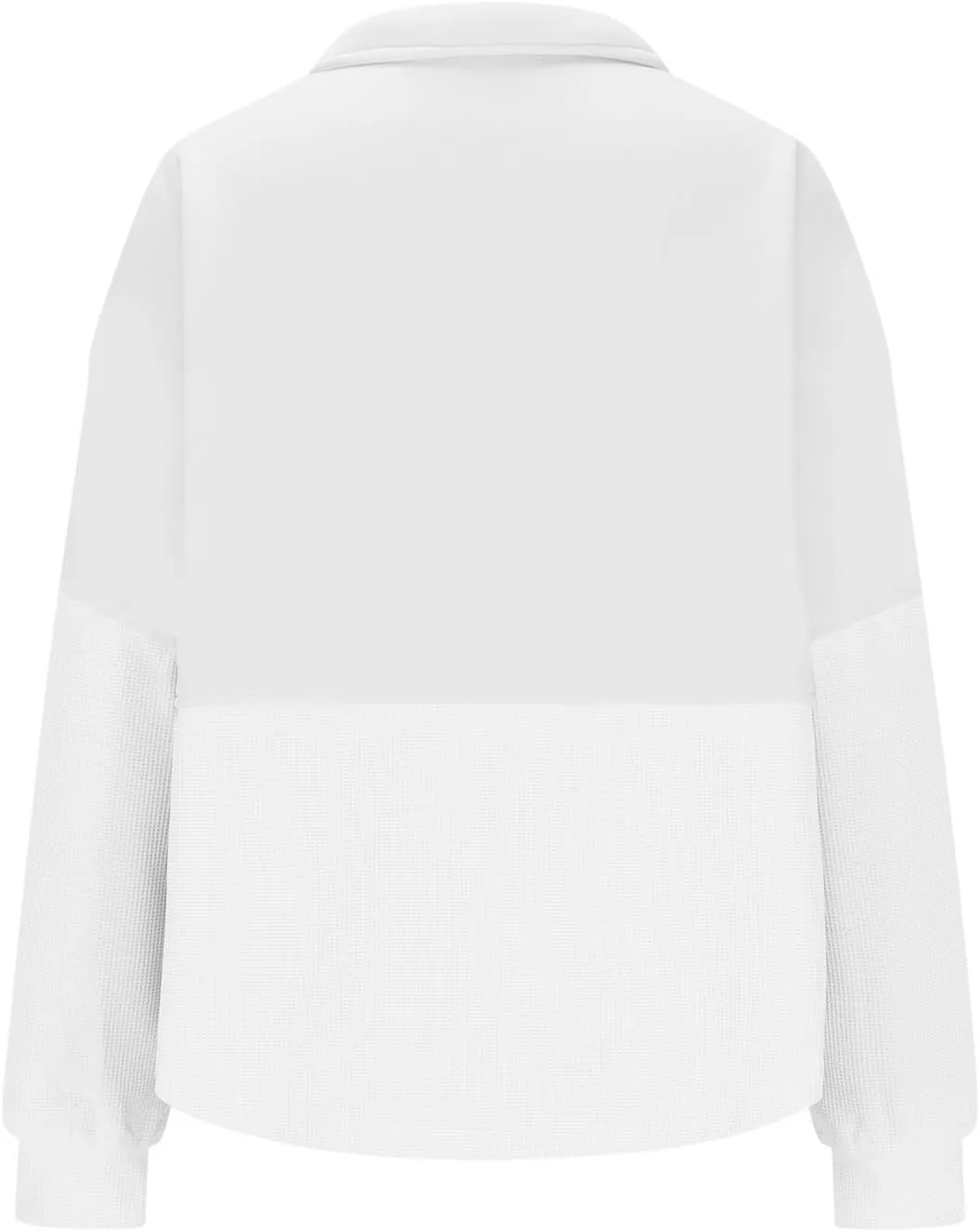 Women'S Fashion Sweatshirts Waffle Knit Sweatshirt Half Zip Cropped Pullover Spliced Fleece Quarter Zipper Sweatshirt