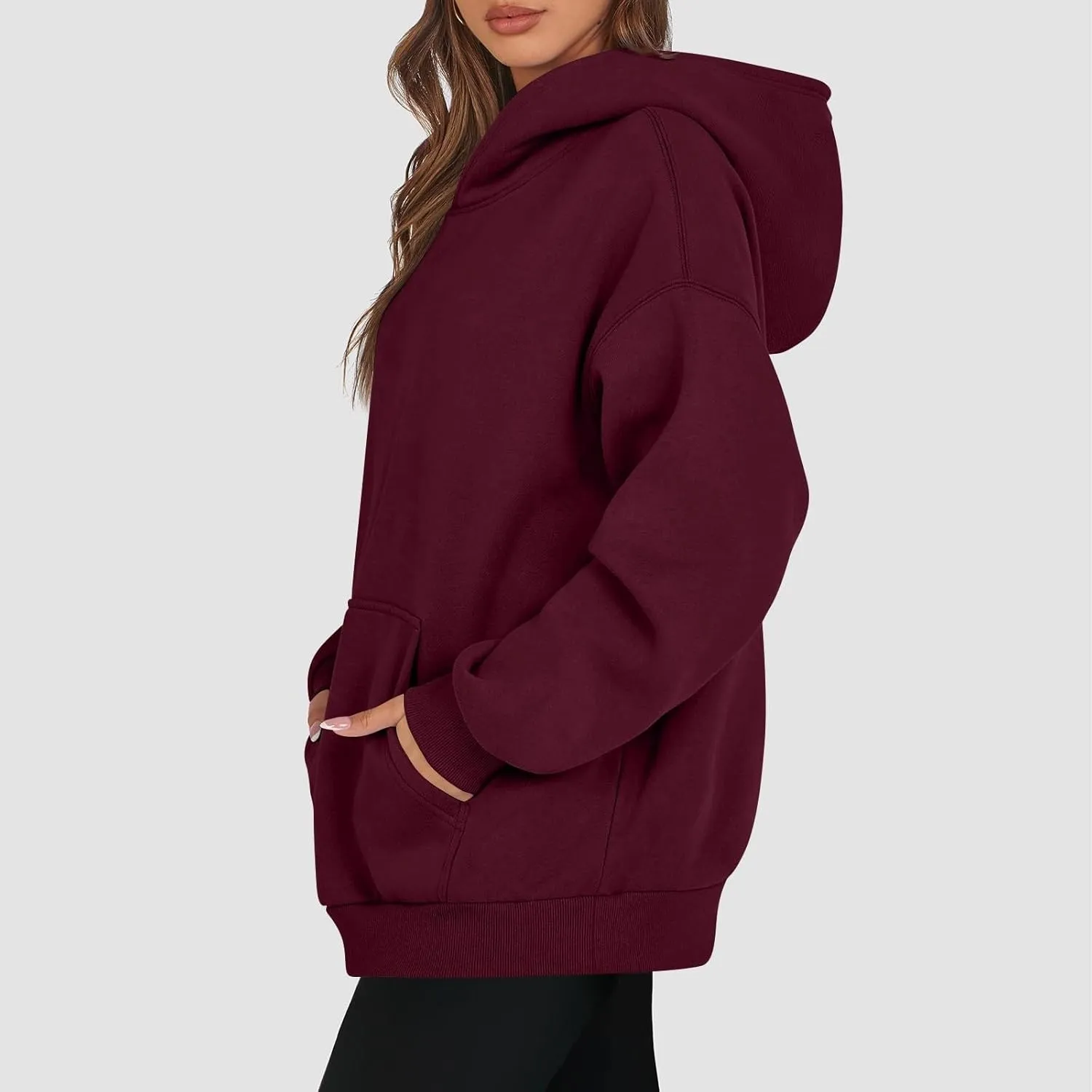Womens Fleece Oversized Hoodies Sweatshirts Pullover Long Sleeve, Y2K Fall Winter Outfits with Pockets for Comfort and Style