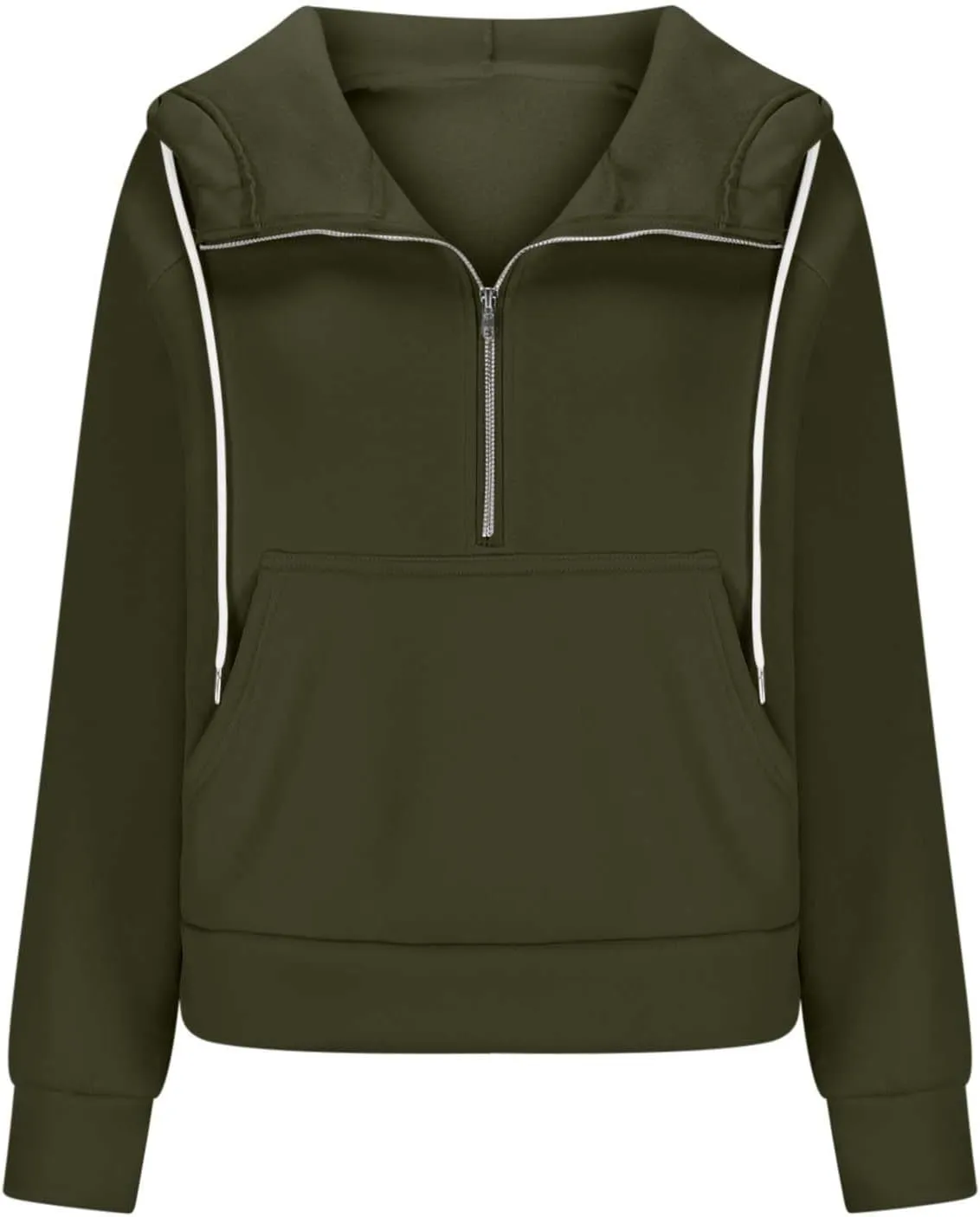 Womens Half Zip Sweatshirts Cropped Hoodies Fleece Jackets Quarter Zip Up Pullover Fall Outfits 2024 Winter Clothes