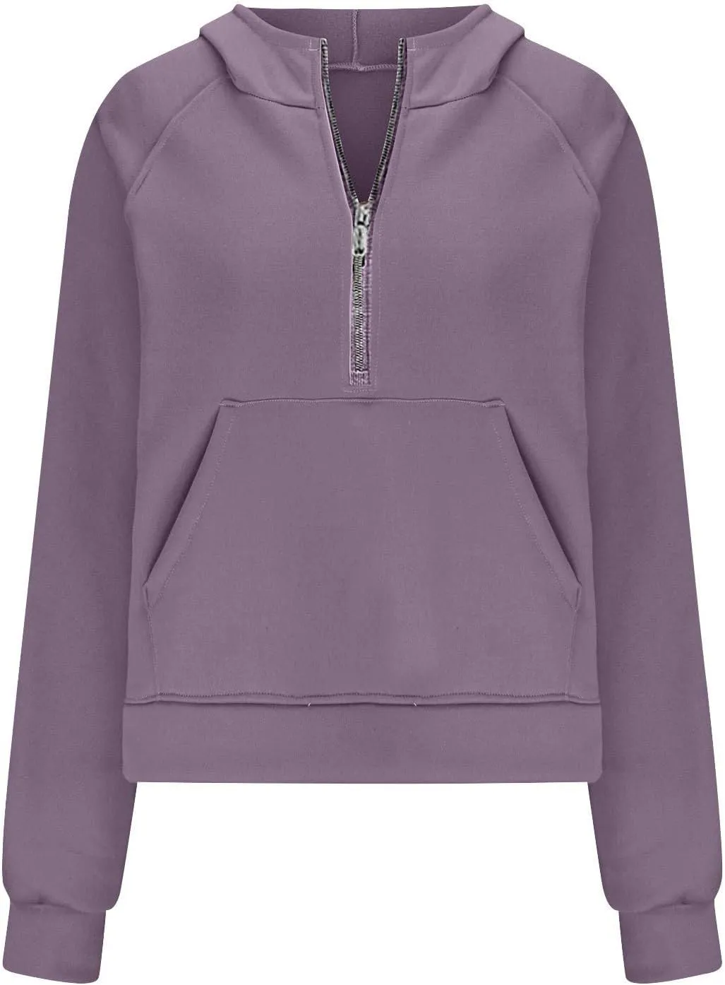 Women's Half Zip Up Hoodie Long Sleeve Hooded Sweatshirt Solid Color Oversized Sweatshirt Casual Sweaters for Trendy