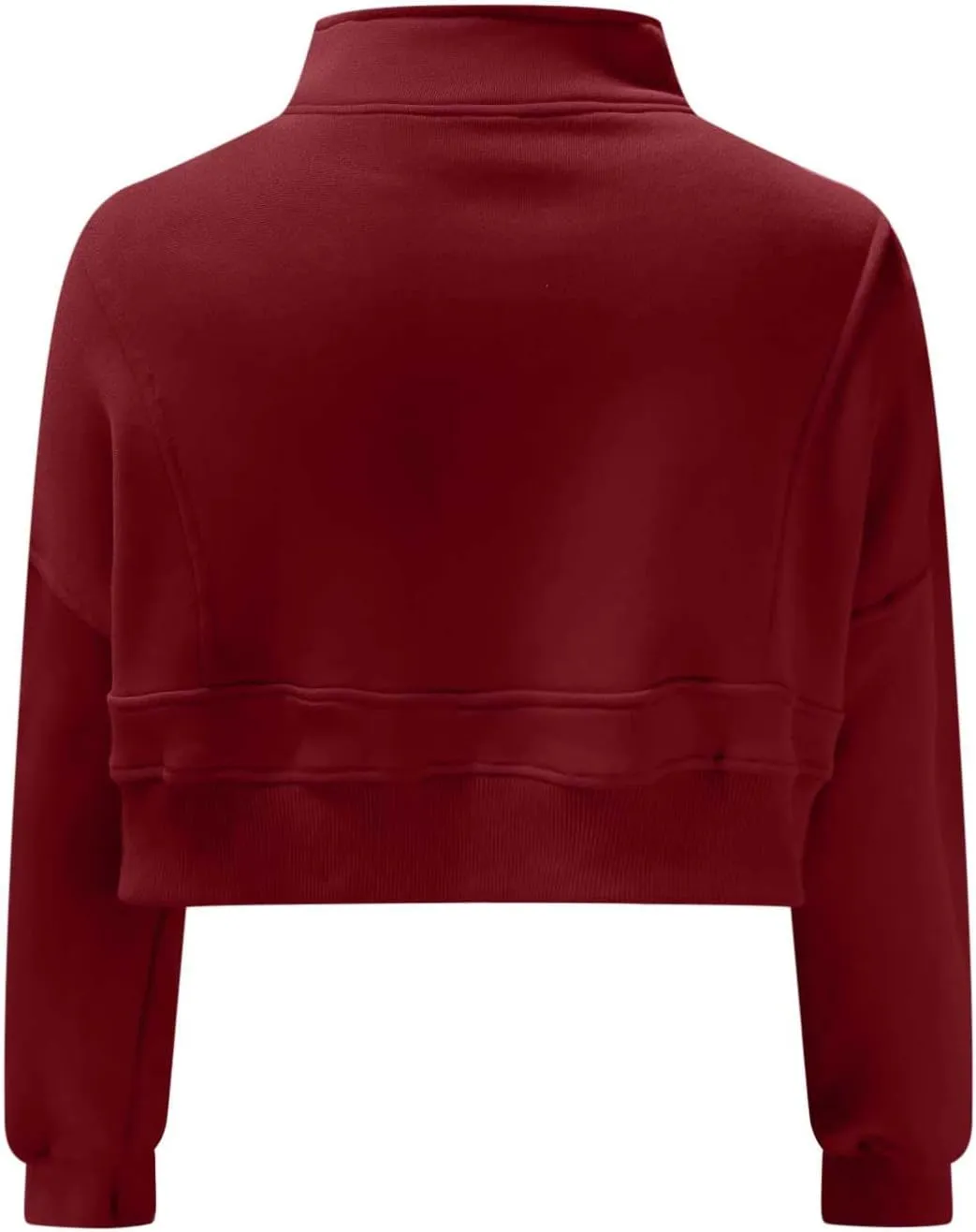 Women's Half Zipper Cropped Sweatshirts Casual High Neck Long Sleeve Pullover Y2K Crop Workout Tops with Thumb Hole