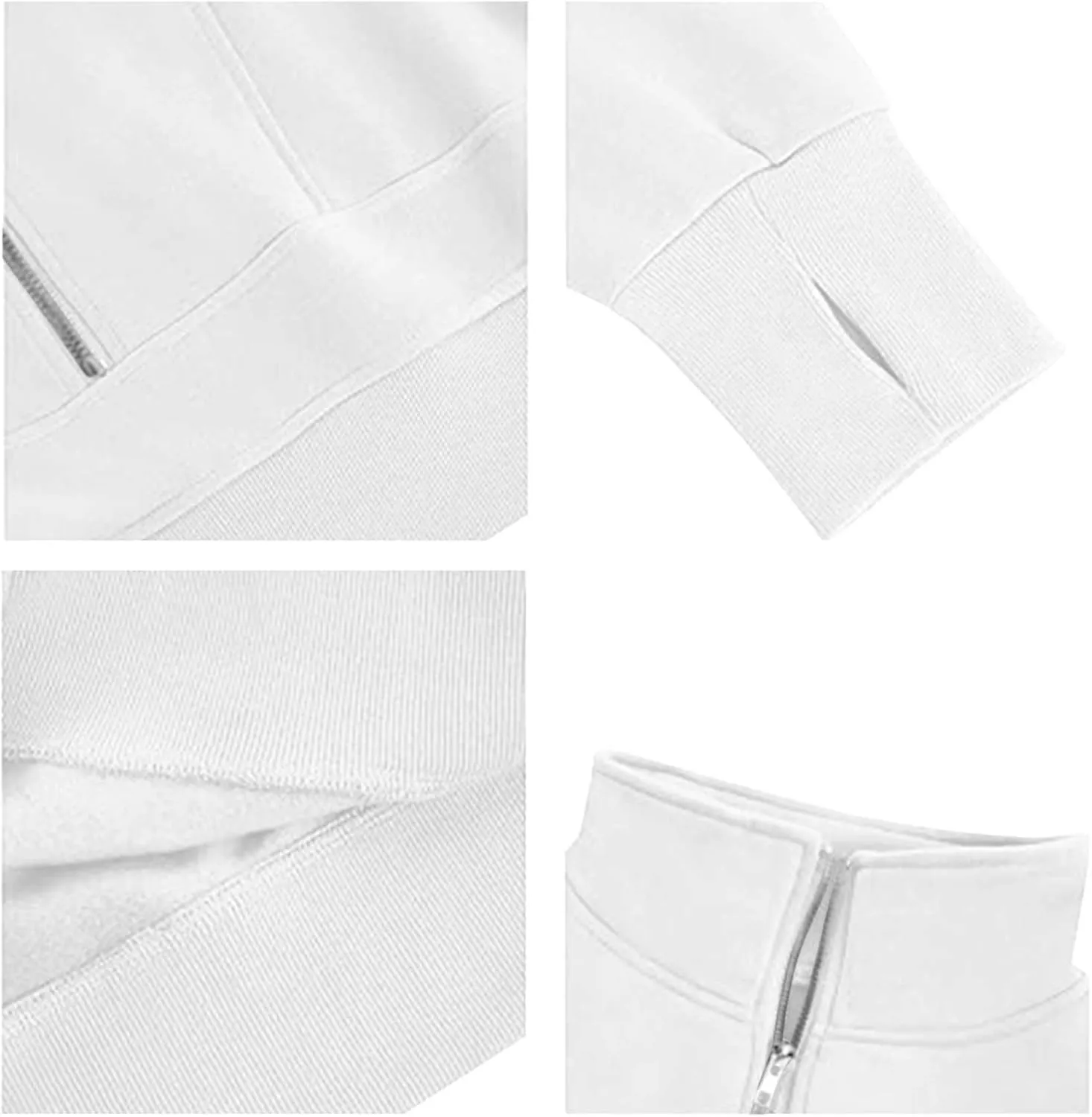 Women's Half Zipper Cropped Sweatshirts Casual High Neck Long Sleeve Pullover Y2K Crop Workout Tops with Thumb Hole