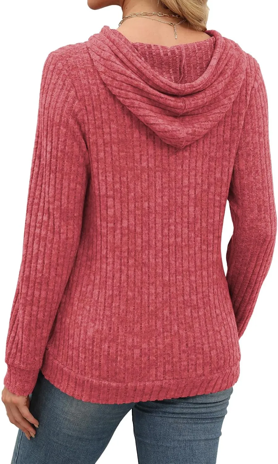 Womens Lightweight Hoodie Sweaters Long Sleeve Shirts Casual Loose Knit Tops Fall Fashion 2024